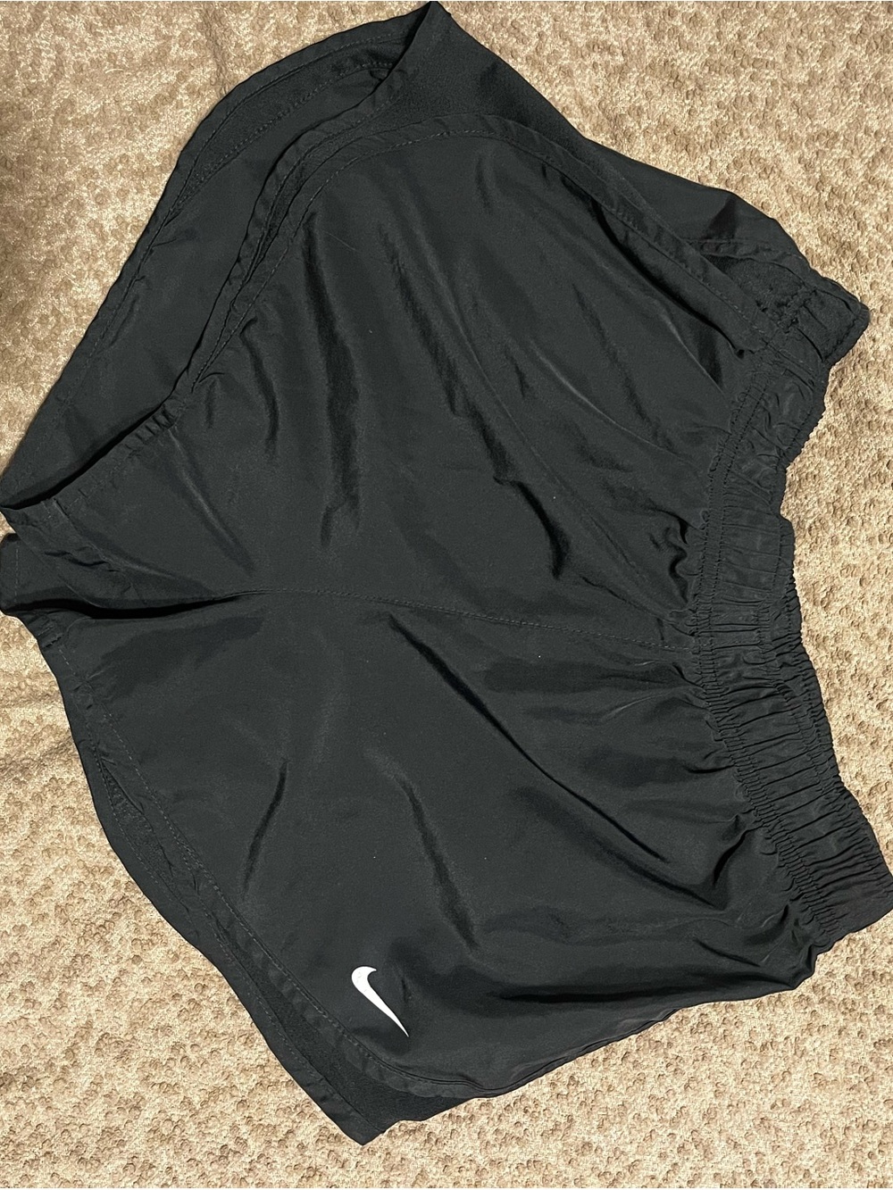Nike Black Women's Athletic Shorts with White Swoosh